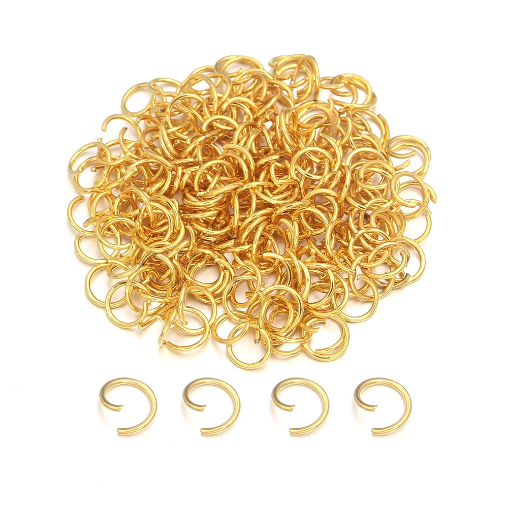 50-200 Stück 4/5/6/7/8/10/12/14mm Metall-Sprengringe, offene Ringe, einzelne Schlaufen, Verbinder für die Schmuckherstellung, DIY Halskette, Armband – Detail 10