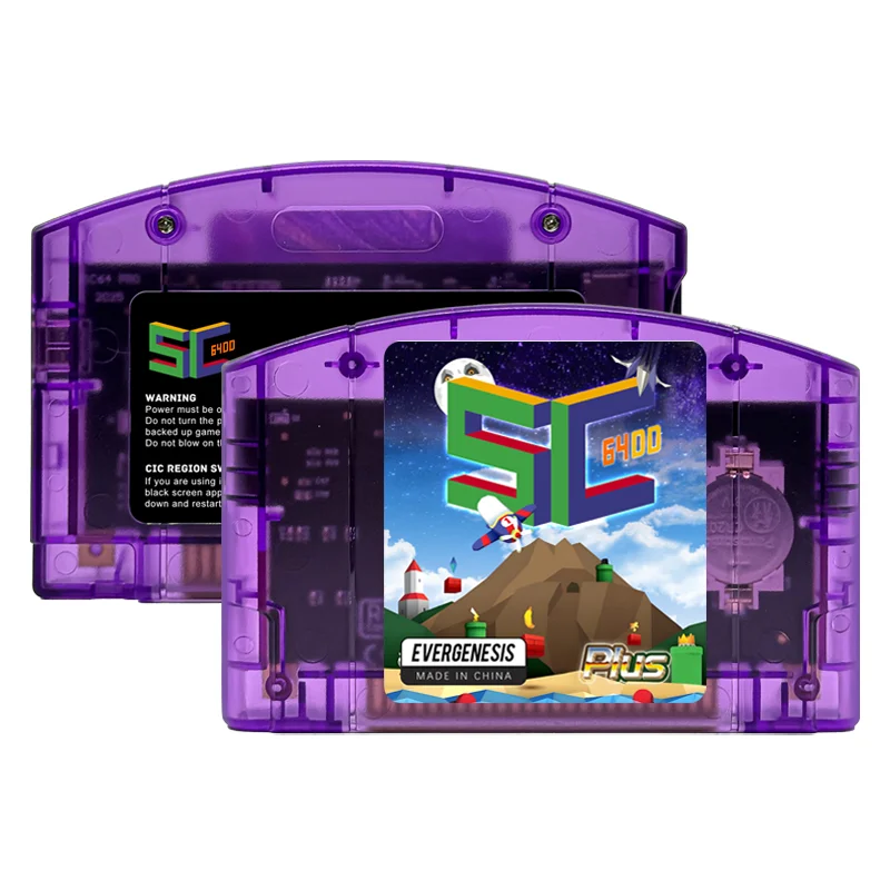 EVERGENESIS SC64 Open Source N64 800 in 1 Spielkassette für Nintendo 64 Spielkarten, kostenlose 16 GB Kartenkompatibilität, unterstützt 64DD