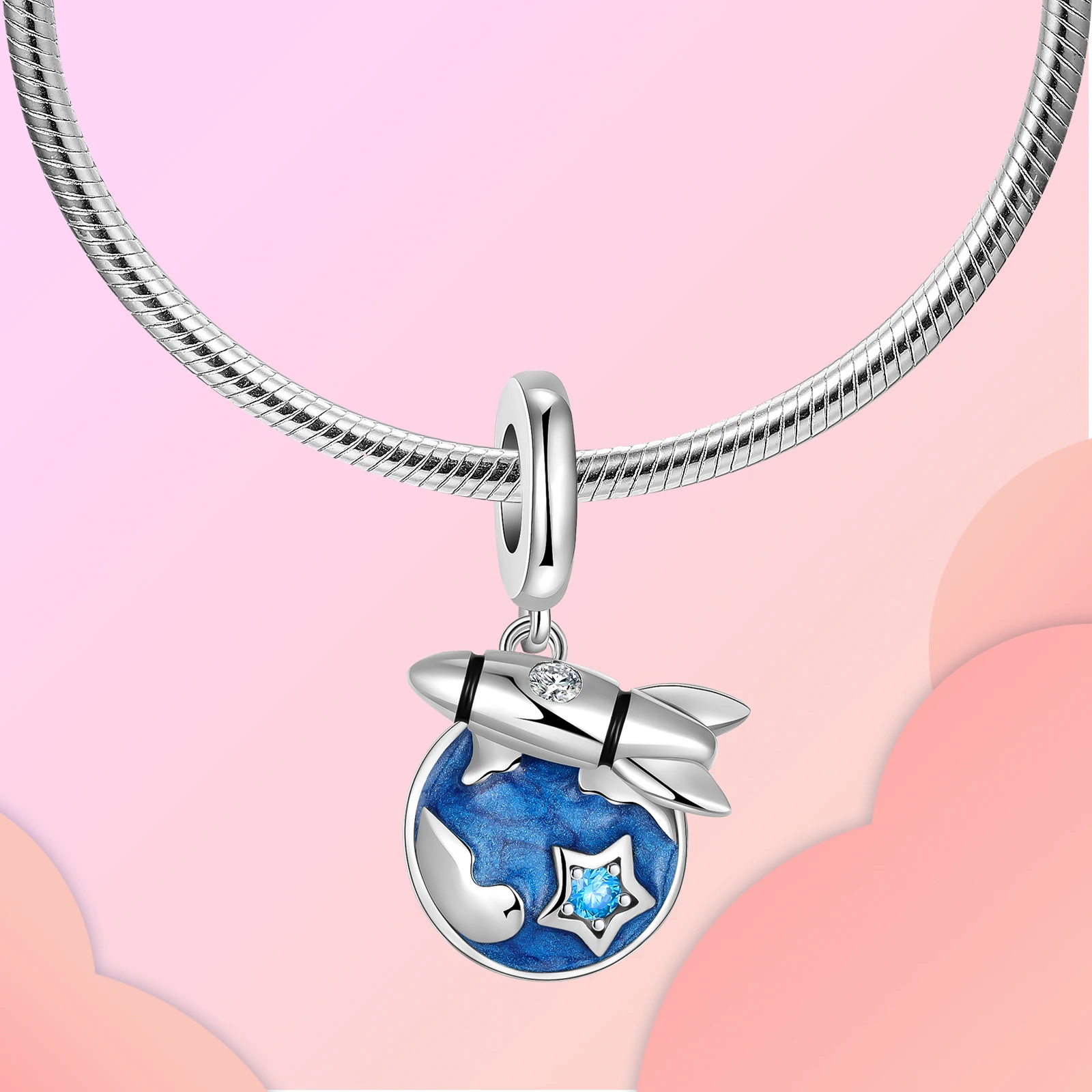 New 925 Sterling Silver Charm Fit Original  Charm Airplane Love Firefly Bracelet Necklace Trinket DIY Women Jewelry Gift
