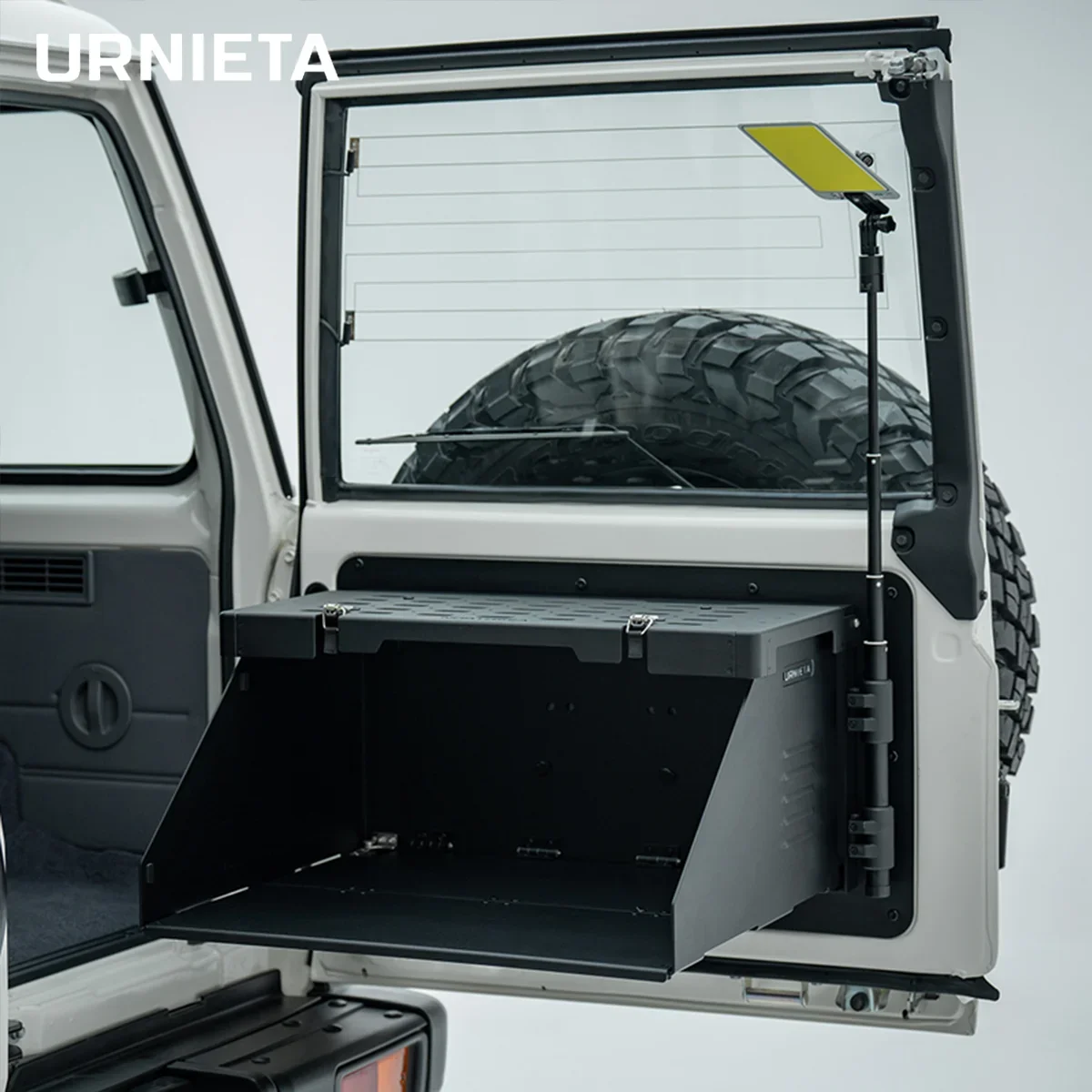 New style URNIETA Aluminum Magnesium Alloy Tailgate Foldable Table, Rear Camping Table With LED Light For Toyota Land Cruiser 70