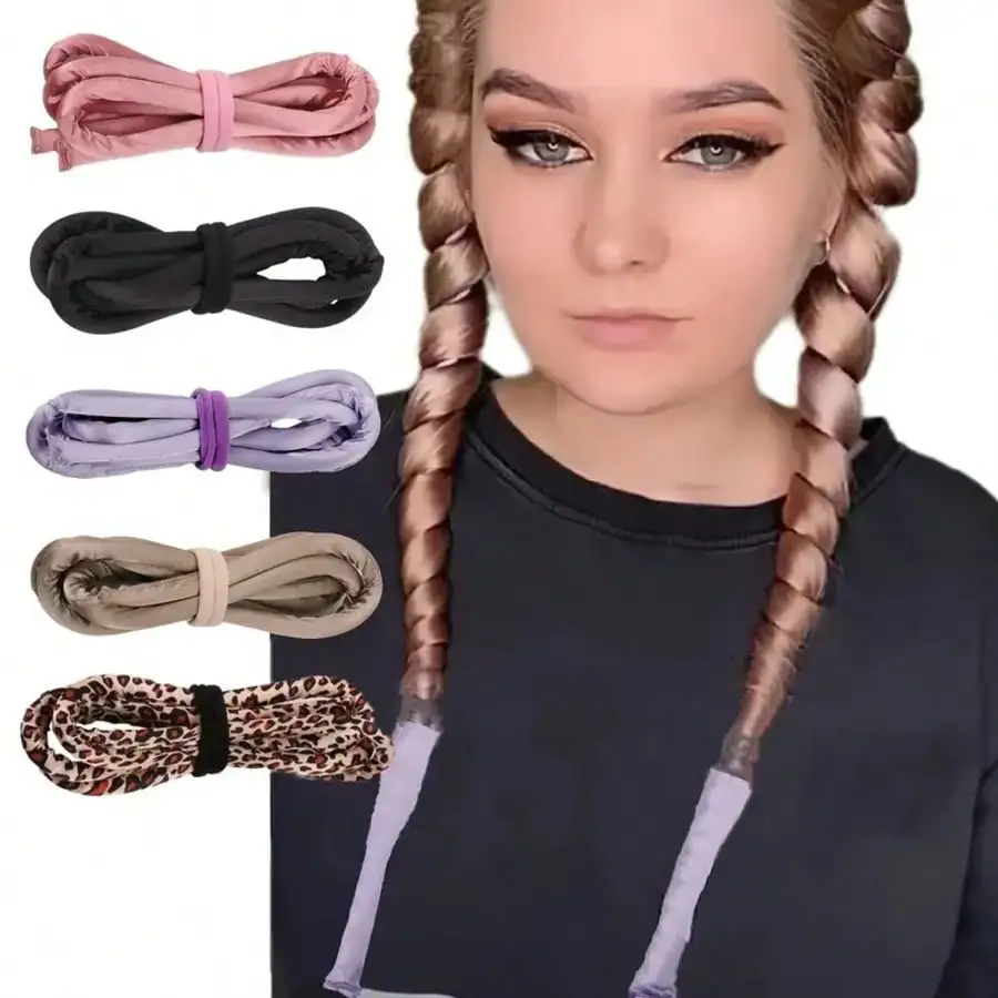 

1 Pack (Approx. 20pcs) Heatless Spiral Hair Curlers, DIY Curling Tool Accessories For Hairstyling