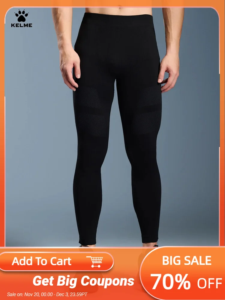 

Kelme Ski Tights Men's Sports Speed Drying Pants Sweating Compression Pants Fitness Warm Bottom Pants
