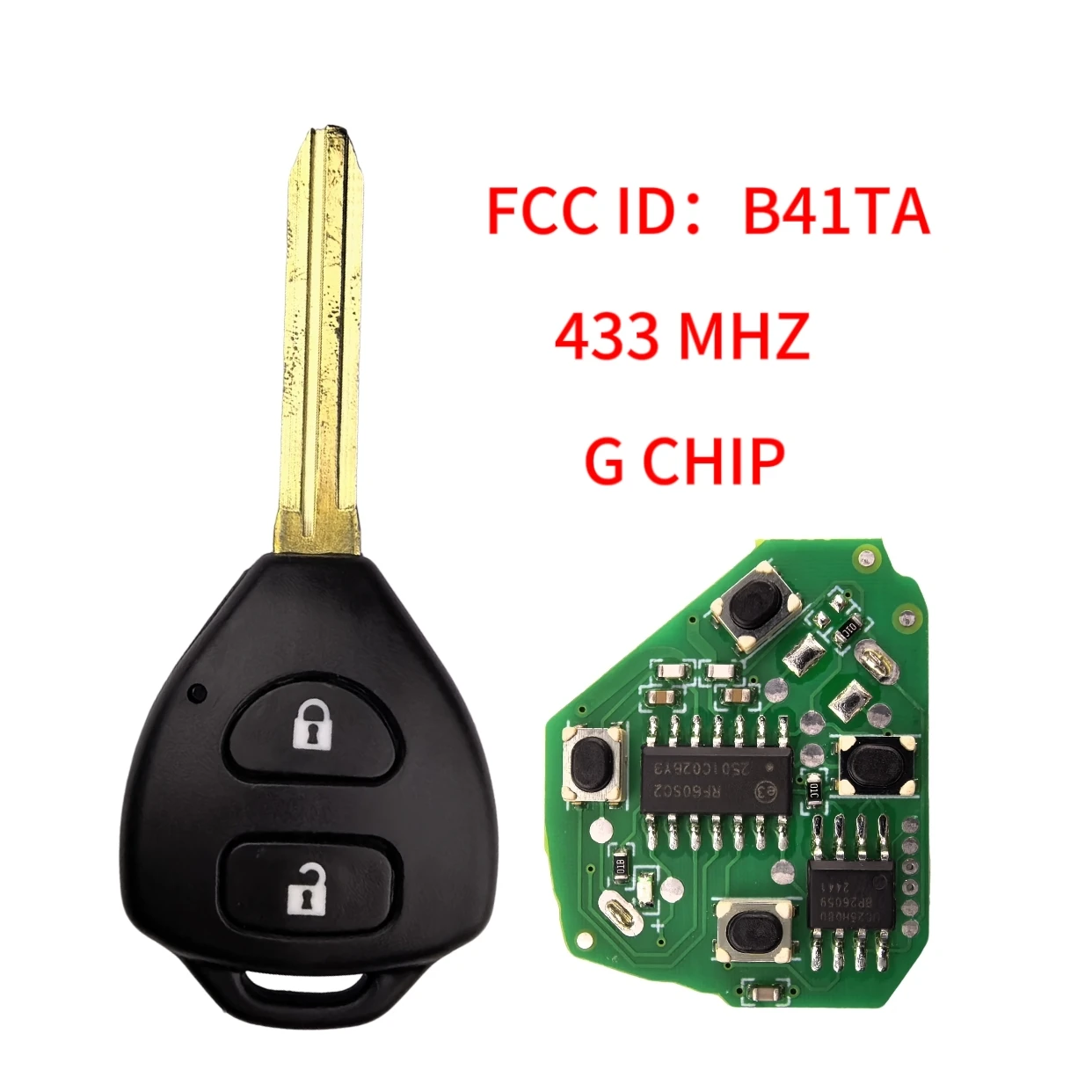 Jingxin 2/3/4-Tasten 314/433Mhz 4D67/G Chip Fernbedienung Autoschlüssel für Toyota Hiace Yaris Hilux Vigo Innova Corolla RAV4 FCC:B41TA B41TH – Detail 11