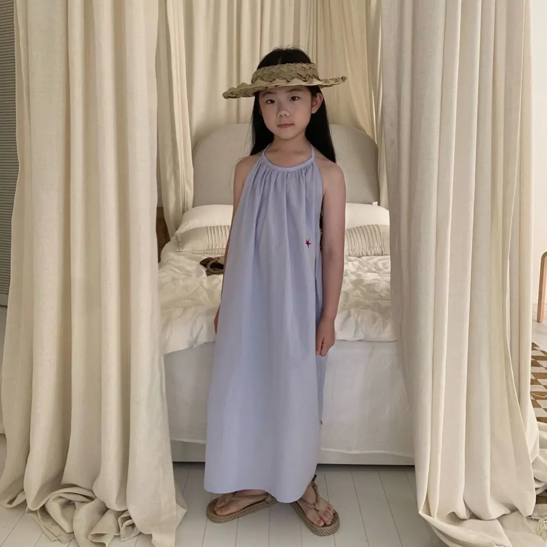 Girls' Super Fairy Dress Children's Summer Korean Vacation Style Camisole Dress Niche Fashion Sleeveless Cool Beach Dress