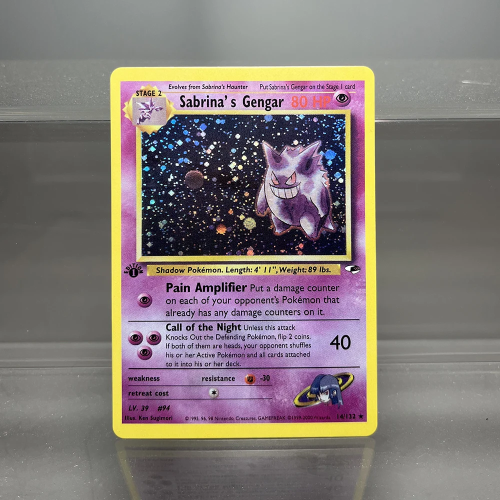 PKM Base Set/Gym Heroes Foil PROXY Cards Gengar Raichu Nidoking Chansey Moltres PTCG Game Collection Cards Game Toys