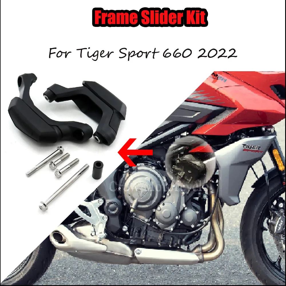 

Motorcycle Engine Guard Anti Crash Frame Slider Fall Protection Falling Crash Protector Cover New BlackFor Tiger Sport 660 2022