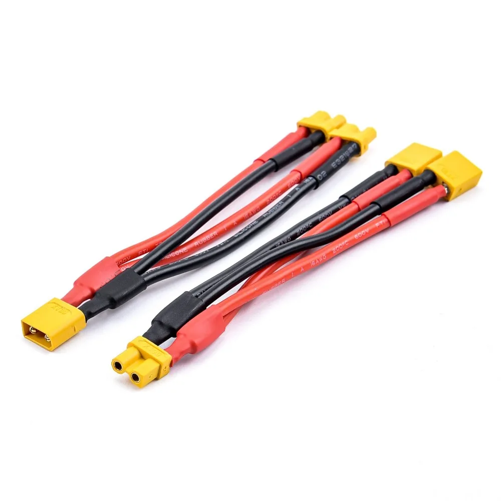 XT30 Female / Male XT-30 Parallel Cable Wire Y Lead 1M2F 1F2M 16AWG 10CM Battery Charger Cable for Rc Drone Car Battery