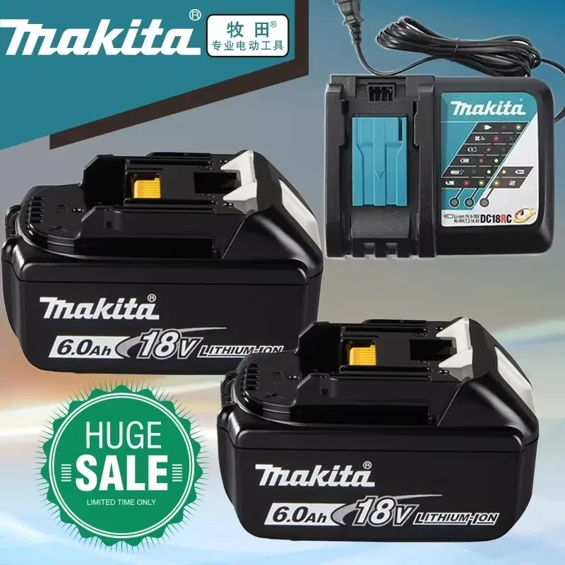 

100% Original Makita Rechargeable Power Tool Battery, Replaceable LED Lithium-ion, 6.0Ah 18V LXT BL1860B BL1860BL1850 BL1830