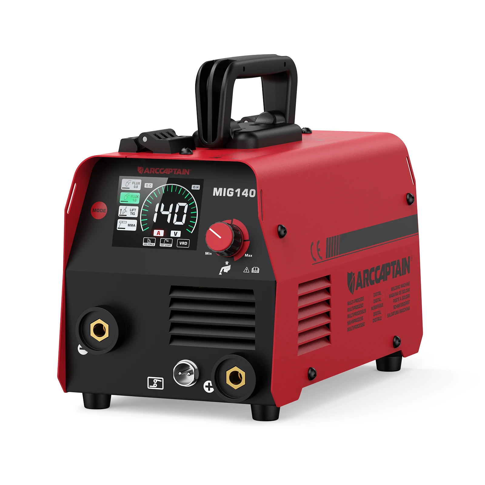 ARCCAPTAIN 3-in-1 MIG-Schweißgerät 230V Halbautomatischer Lift-TIG-Argon-Lichtbogen-MMA-MIG-Gaslos-Schweißer Tragbares IGBT-Synergy-Werkzeug
