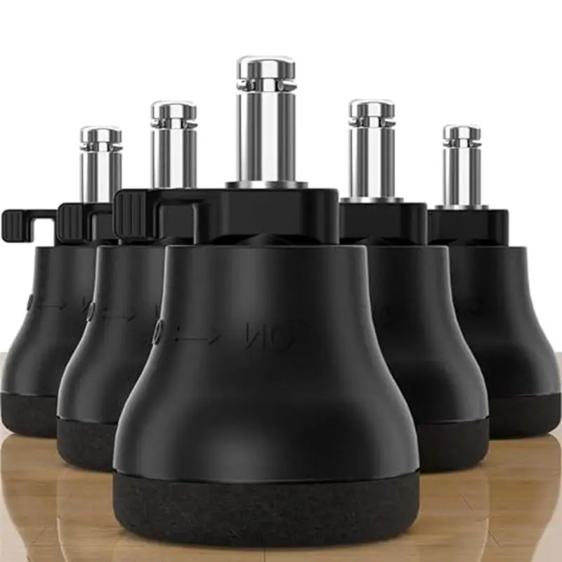 AF90-Replacement Office Chair Chair Swivel Casters, Fixed Foot Pads, Easily Switch Between Wheel Slide And Wheel Brake, 5 PCS