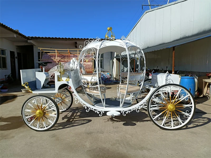 Cavalo riquixá tipo real triciclo elétrico móvel fora carrinho prinss cinderela abóbora carro de luxo assento fileira dupla