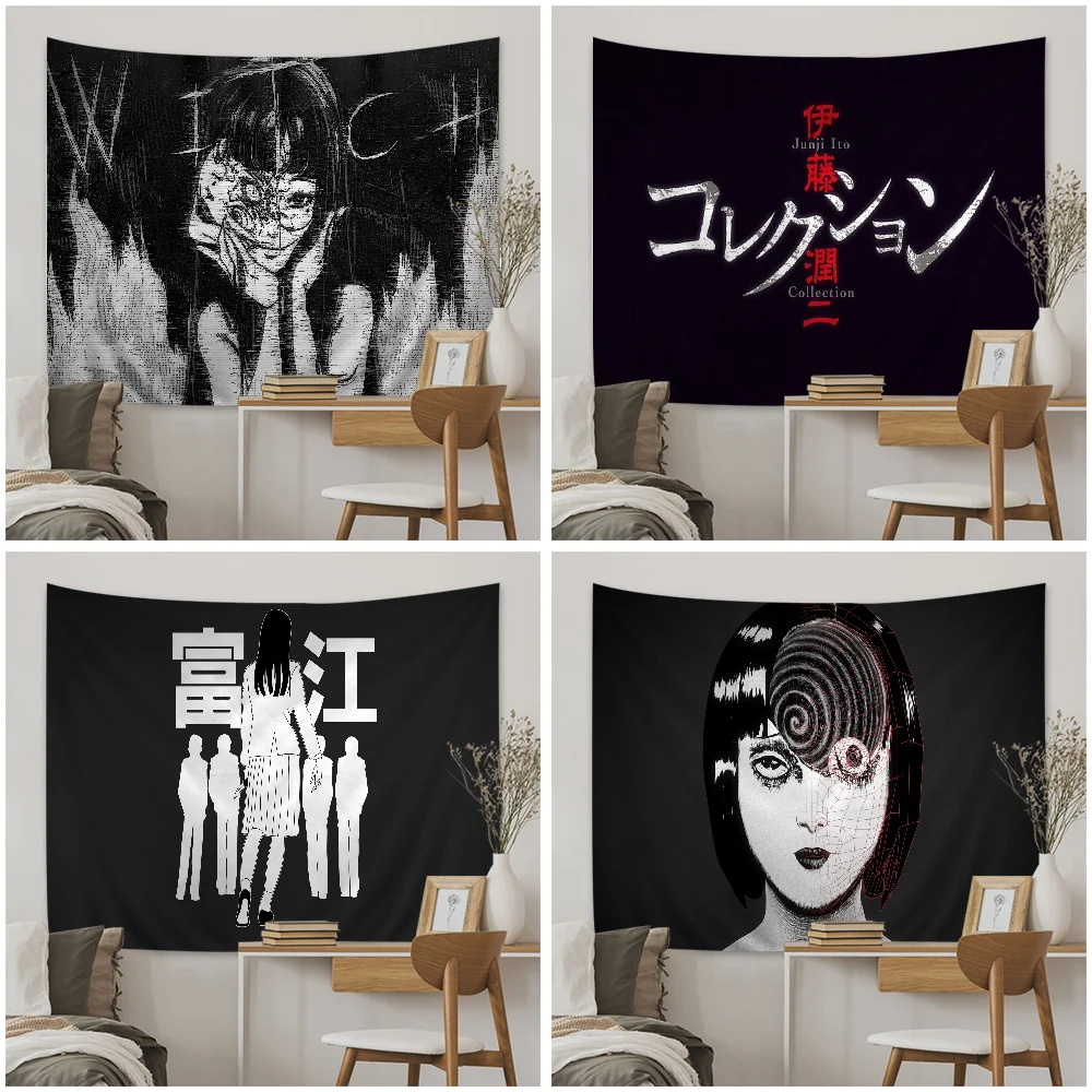 

Japanese Horror Comic Tomie Hanging Bohemian Tapestry for Living Room Home Dorm Decor Japanese Tapestry