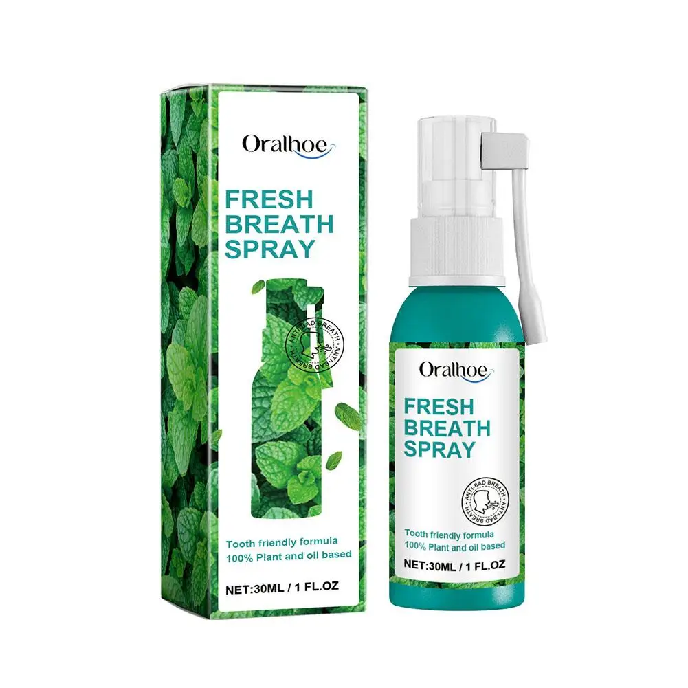 30ml Breath Freshening Spray Freshener Mouth Smell Care Removing Mint Health Oral Essence Flavor Breath Fresh Care S9Y7