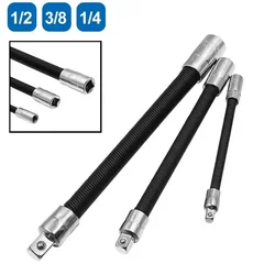 1PC 1/4 3/8 1/2 Driver Flexible Socket Extension Bar Adapter Long Socket Extension Rod Torque Socket Ratchet Wrench Extender