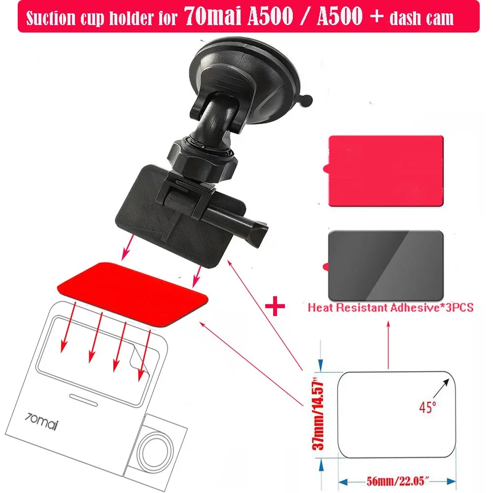 Pro 70MAI A500 dvr sání pohár držák, palubní kamera zrcadlo namontovat souprava pro 70mai a500s dvr palubní cam.for 70maia500  DVR držáky 1ks