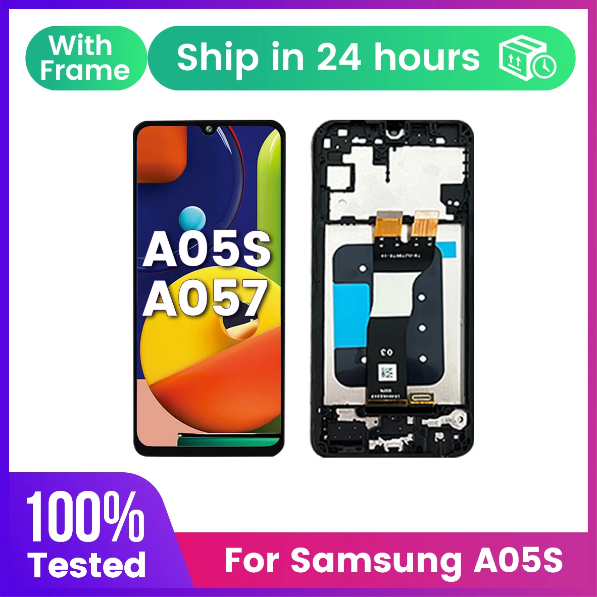 GEFENSIFor SAMSUNG A05S LCD A057 Pantalla A057F A057M LCD Pantalla táctil Digiziter montaje Pantalla con marco Pantalla LCD