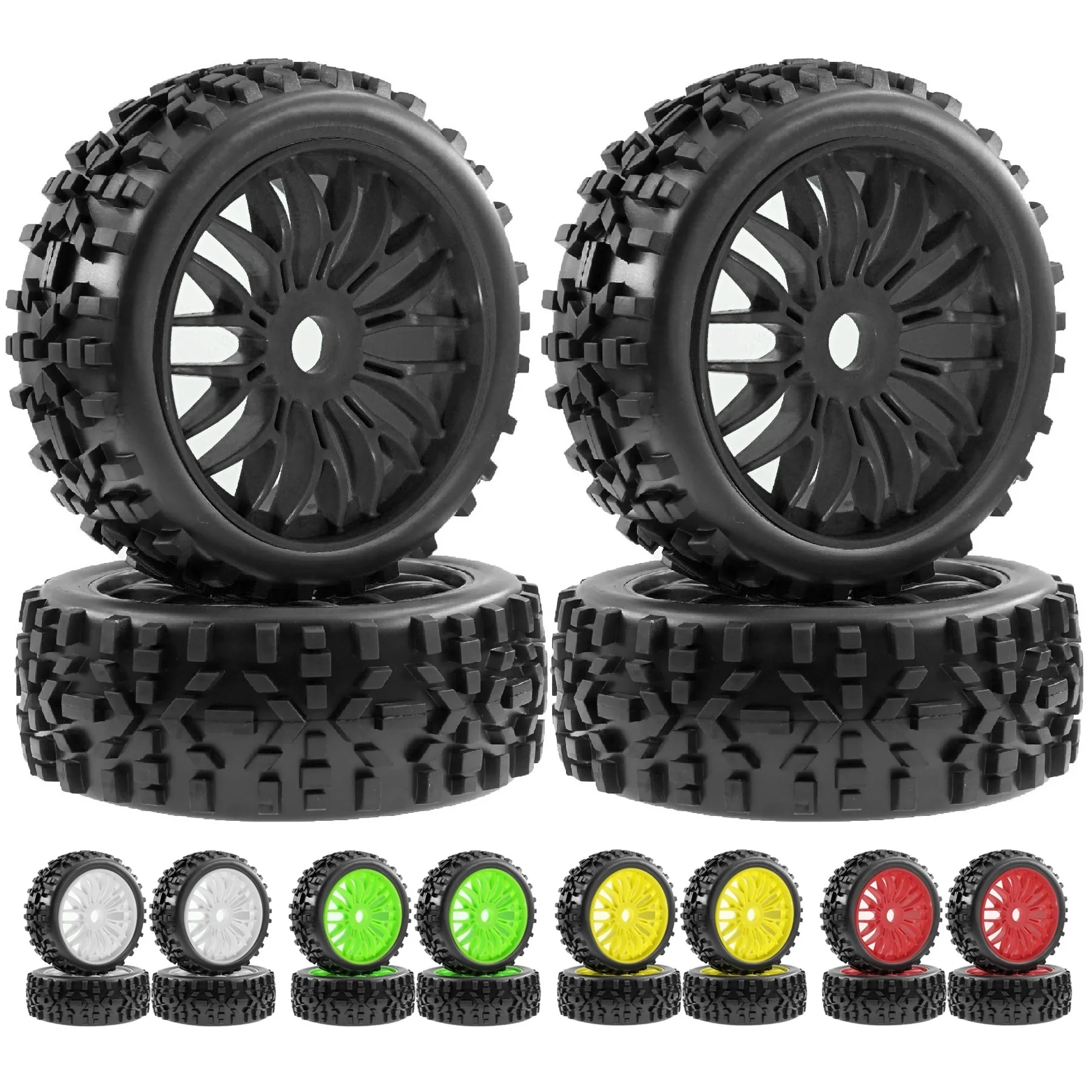 4pcs 115mm 1/8 RC Off-Road Buggy Car Wheel Tire Tyre 17mm Hex For ARRMA Typhon Talion TRAXXAS HSP Redcat Losi HPI Kyosho RC Car
