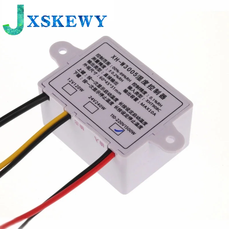 W3005 Digital Humidity Controller XH-W3005 12V 24V 220V Humidistat Hygrometer Humidity Control Switch Regulator Humidity Sensor