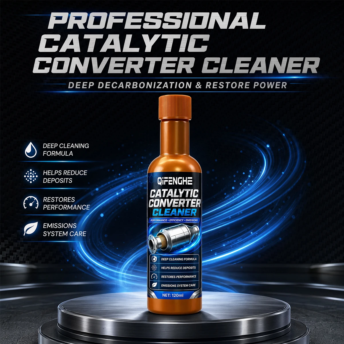 120ml Catalytic Converter Cleaner | Deep Clean Formula, Restore Performance & Emissions System Care