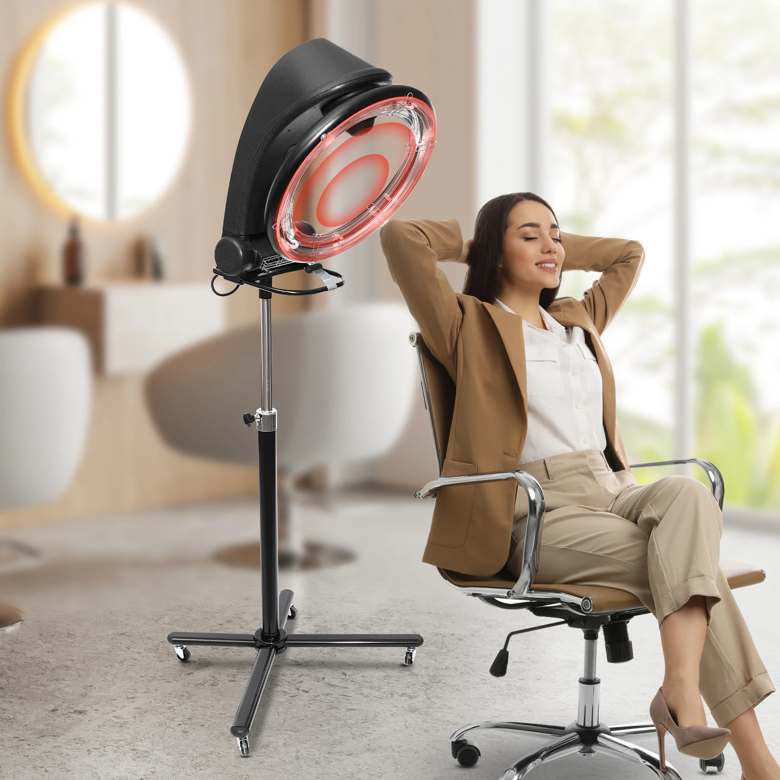 

3 in 1 Orbiting Infrared Hair Dryer Salon Hair Steamer Digital Screen for Hair Care, Coloring, Drying, Oiling, Heating, Styling