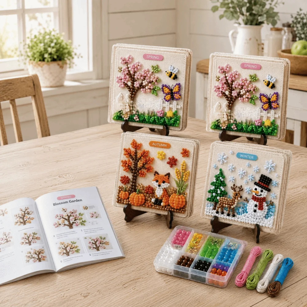 3D Beaded 3D Beaded Craft Kit Colorful Beads Tiny Size DIY Beading Kit Easy DIY Accessories Included Bead Animal Craft