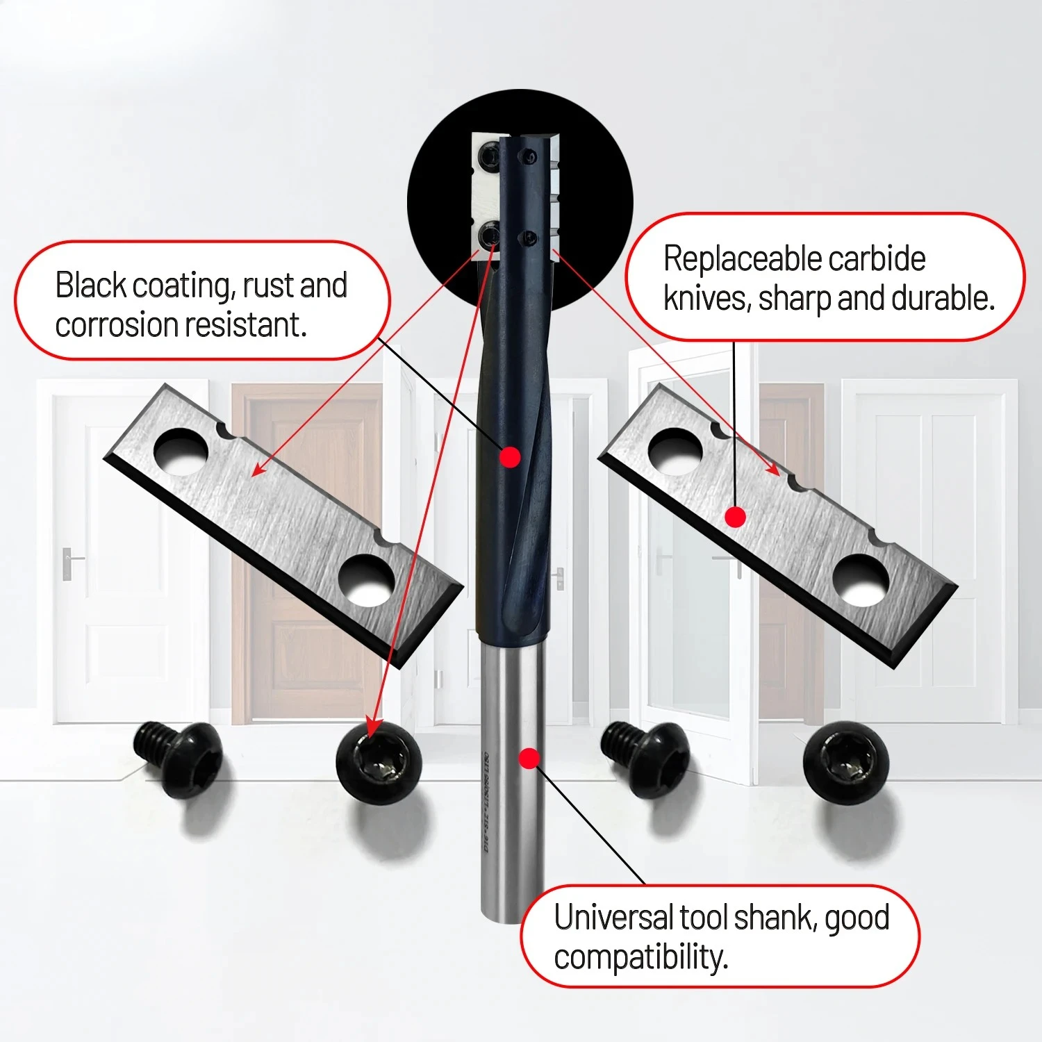 Livter Keyhole Router Bit with 16mm Cutting Dia Cleaning Bottom Straight Router Bit for Woodworking Engraving Door Grooving