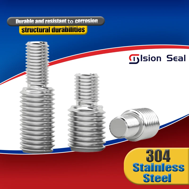 304 Stainless Steel Double Head Transfer Screws M3 M4 M5 M6 M8 M10 M12 M14 M16 M20 Thread Adapter Male to Male Conversion Bolt