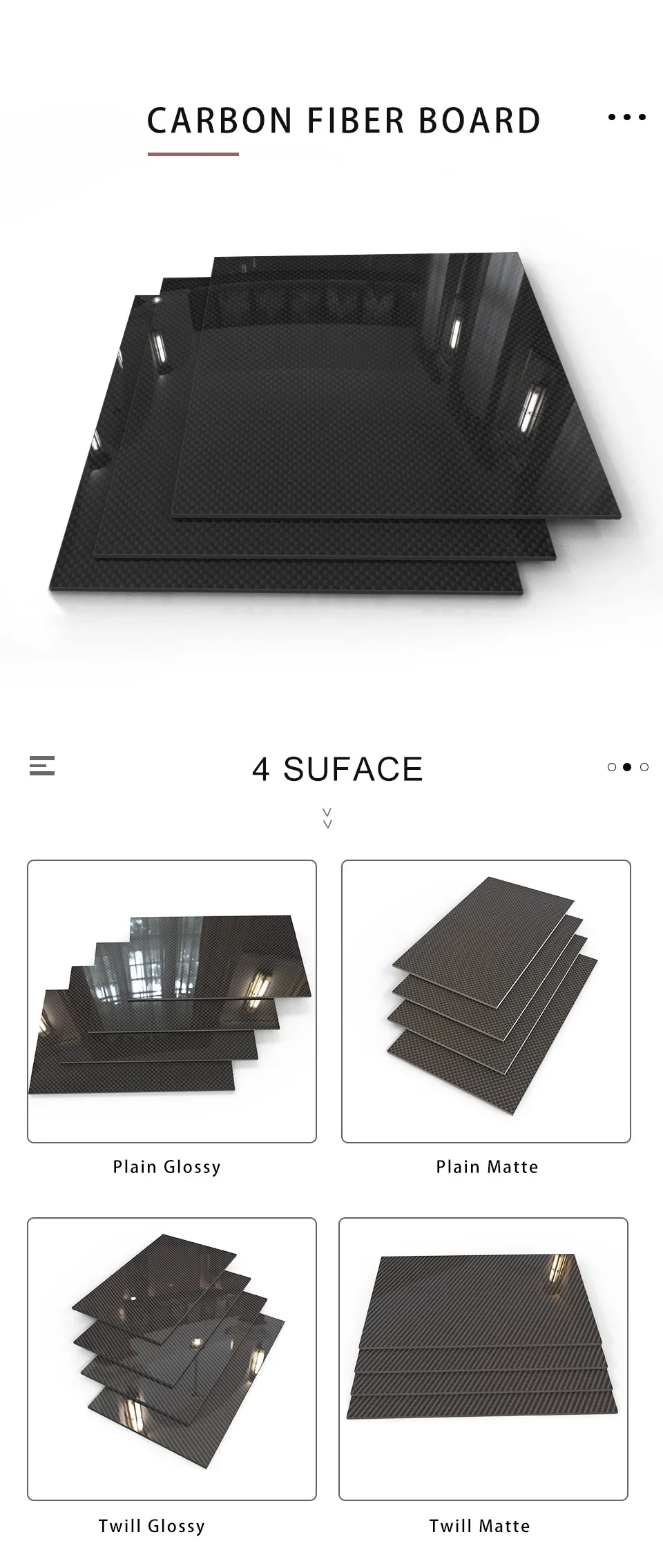 150mm X 40mm 0.5mm 1mm 1.5mm 2mm 3mm 4mm 5mm Carbon Plate Panel Sheets High Composite Hardness Material Carbon Fiber Board