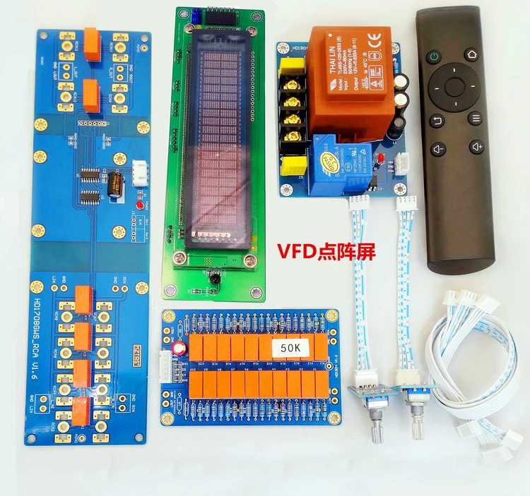 CHANGELIN VFD Bildschirm HiFi Infrarot Fernbedienung Lautstärkeregler Einstellplatine Verstärker Vorverstärker Motorrelais + Widerstand Potentiometer 7