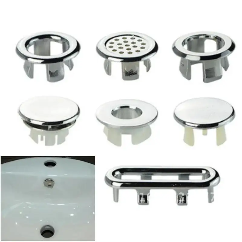 Circular ceramic sink basin overflow cover hotel kitchen bathroom accessories sink hole overflow cover