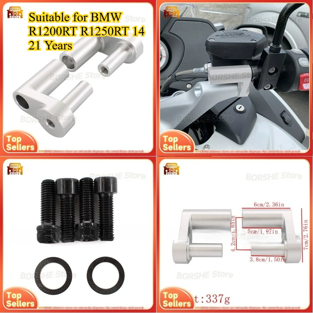 

2026 Motorcycle Handlebar Risers Extension Bracket Suitable for BMW R1200RT R1250RT 14 21 Years Adjustable Handlebar Mount Kit