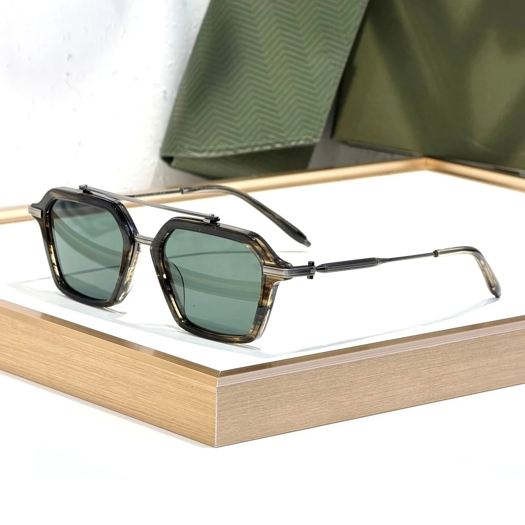 Akx-413 High Quality Luxury Ultralight Fashion Vintage Acetate Pilot Square Sunglasses for Man Women Designer Handmade Uv400