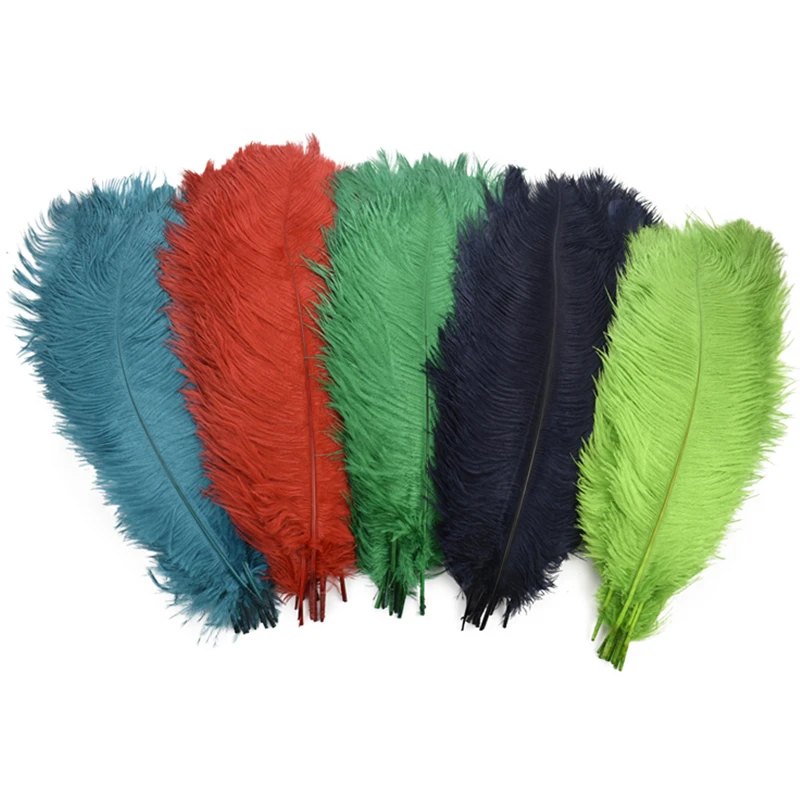 

10Pcs Colored Ostrich Feathers for Jewelry Making Crafts White Feather Decor Clothes Table Centerpieces Large Holiday Decorative