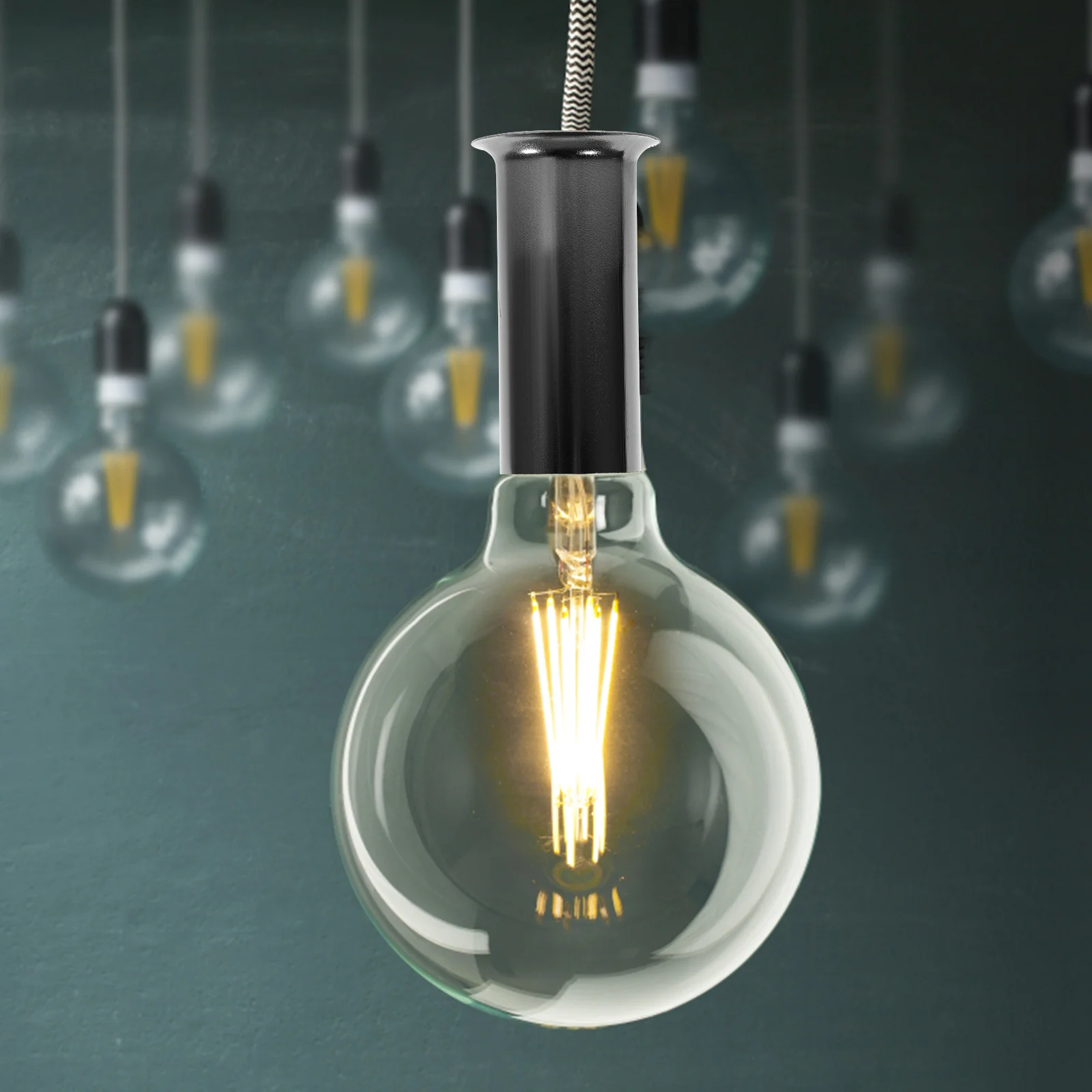 6 قطع من أغطية الأكمام المعدنية لقاعدة الثريا للأضواء المعلقة وأكمام ممتازة ومتينة