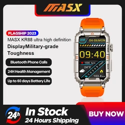 MASX KR88 smart watch 1.57'' ultra high definition Display 450mAH bluetooth call Military-grade Toughness Waterproof Sport watch