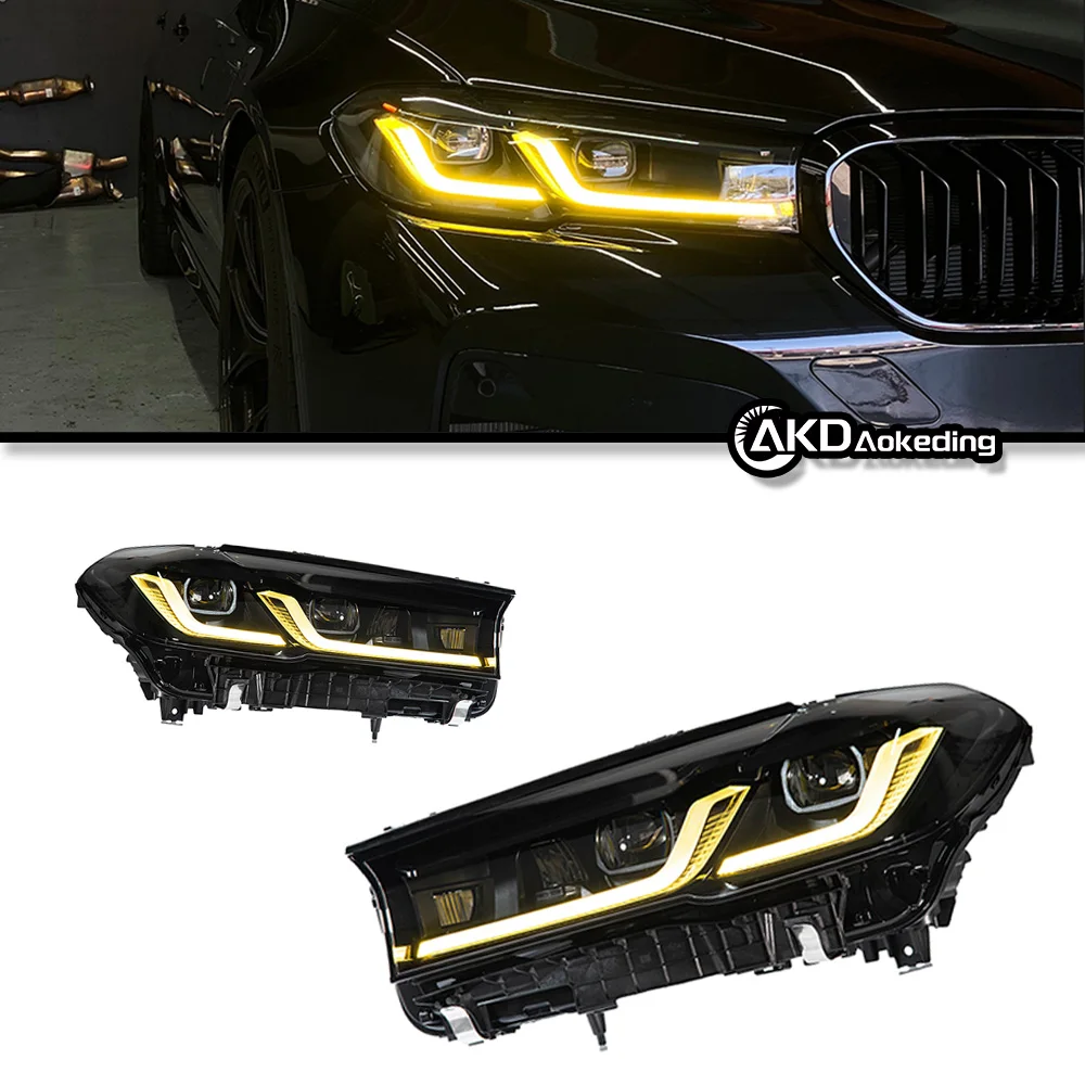 AKD Auto Parts For BMW 5 Series G30 Headlights 2018-2023 upgrade Newest M5 Competition LED DRL Projector Car Accesorios Modified