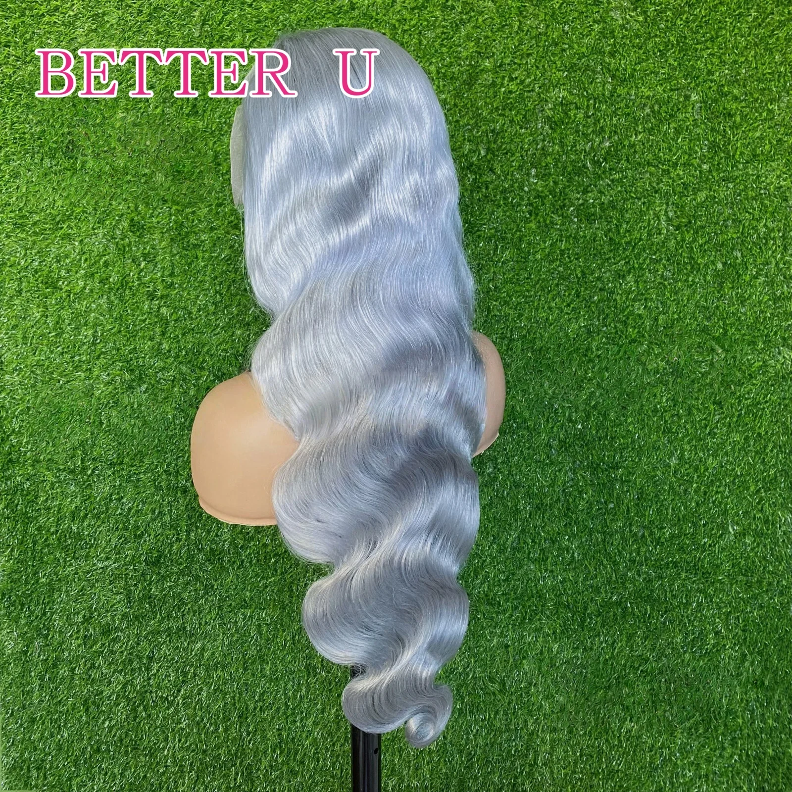 الشظية رمادي باروكة من شعر طبيعي الجسم موجة 13x6 13x4 الدانتيل الشفاف الباروكات الأمامية قبل قطعها رمادي اللون الدانتيل شعر مستعار أمامي للنساء