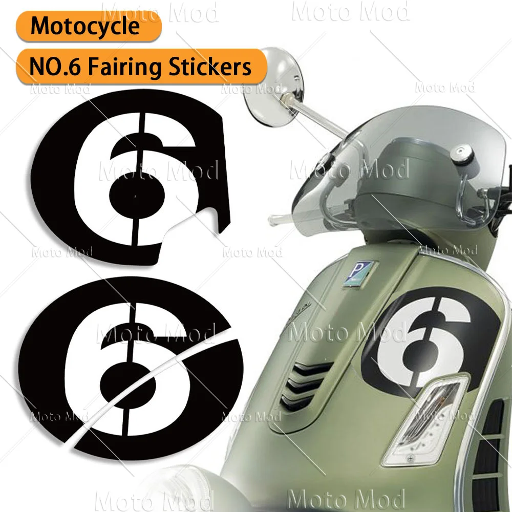 

3 м наклейка на обтекатель мотоцикла No 6 наклейка водонепроницаемые аксессуары для Vespa Sei 6 Giorni GT GTS GTL GTV 125 300 Super GTS300ie