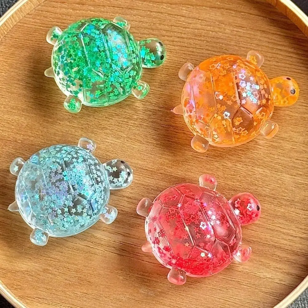 Small Animal Turtle Fidget Sticky Texture Cute Glitter Turtle Squeeze Slow Rising Turtle Squishy Office Ornaments