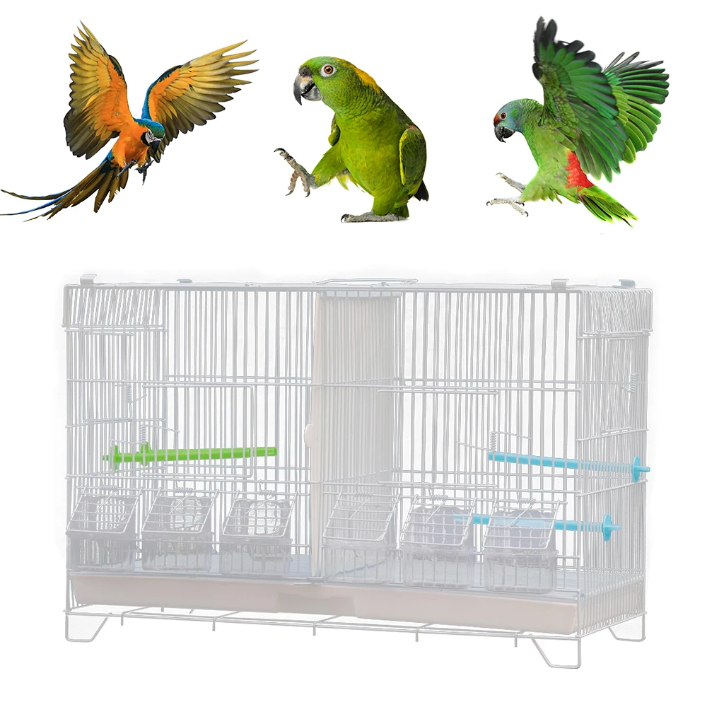 Cage à oiseaux pour perroquets, petite et moyenne, 60×26×39,5 cm, avec séparateur, tiroir en maille pour perruches, agapornis, calopsites