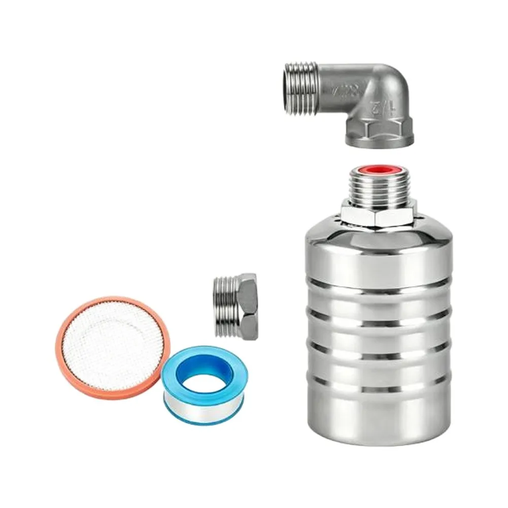 For Livestock Troughs Automatic Water Level Controller Silver Rust Resistant Material For 12 Male Thread Pipes