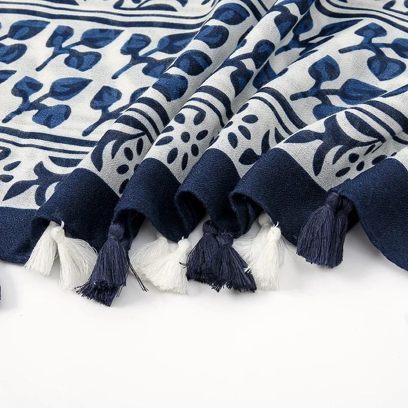 العرقية المطبوعة القطن الحجاب فسكوزي شرابات وشاح للمرأة المسلمة الحجاب شالات سيدة لينة طويلة يلتف Islim عقال عمامة