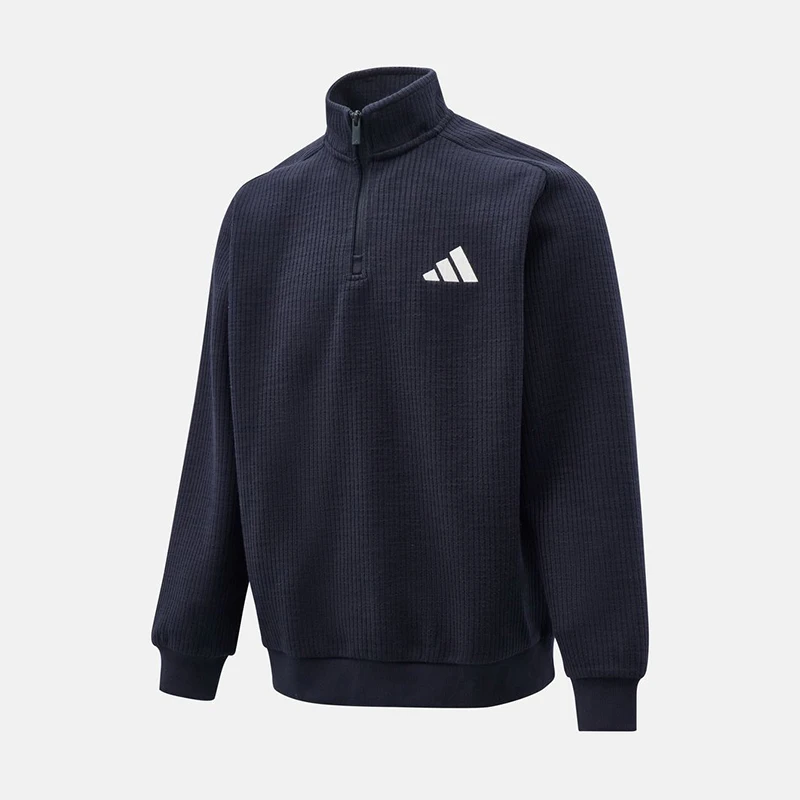 Adidas genuine S new men's navy blue and white sports casual stand up collar sweatshirt KV5943