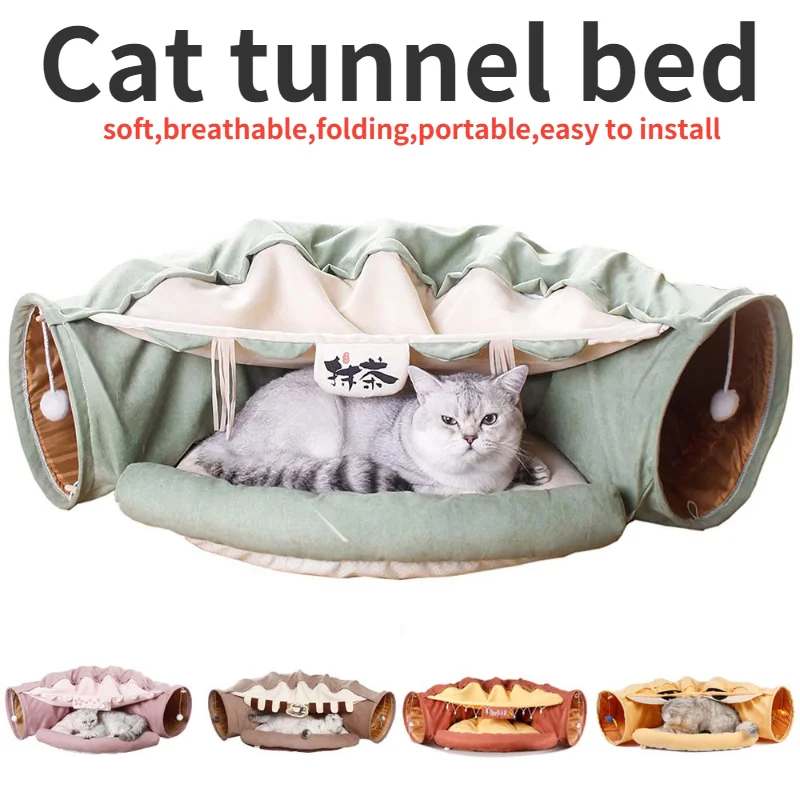 

1PC New design Cat tunnel bed folding cat house pipe type interactive cat toys funny cats products for pets puppy accessories