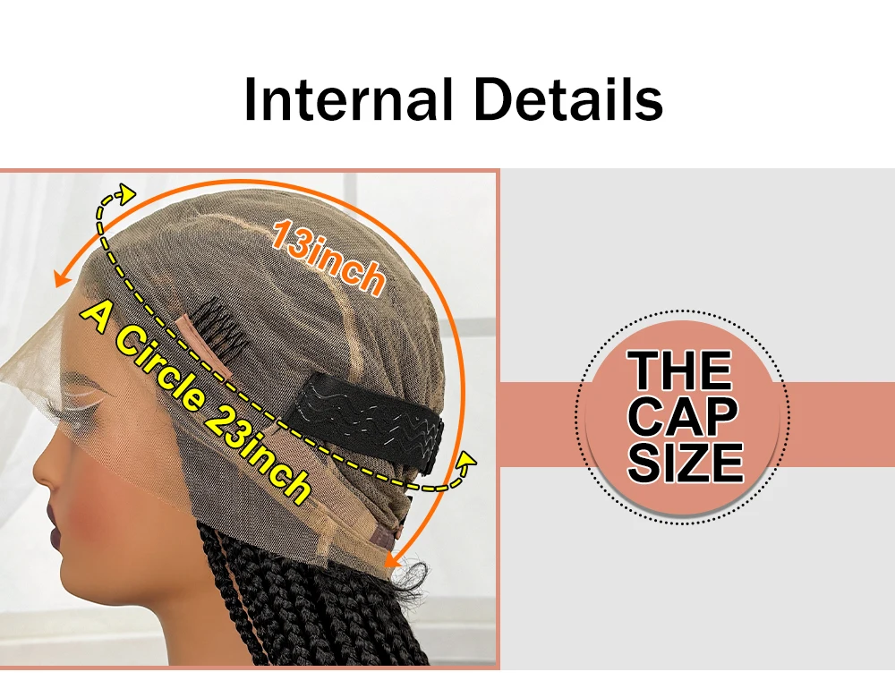 Synthetic Full Lace Cornrow Braided Wigs Natural Braiding Hair Wigs Box Braided Lace Wigs with Baby Hair for Black Women