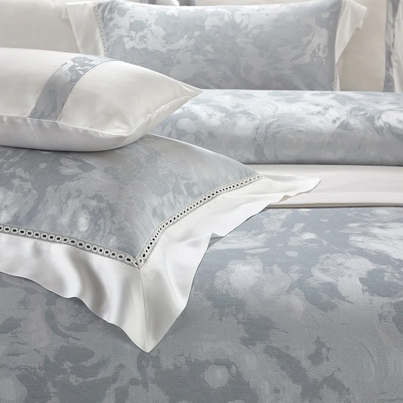 Tencel cotton jacquard four-piece four-season light luxury high-end simple bed kit