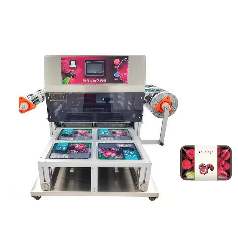 Commercial MAP Sealing Machine Modified Atmosphere Packaging Equipment for Meat Seafood Vegetables and Fruits
