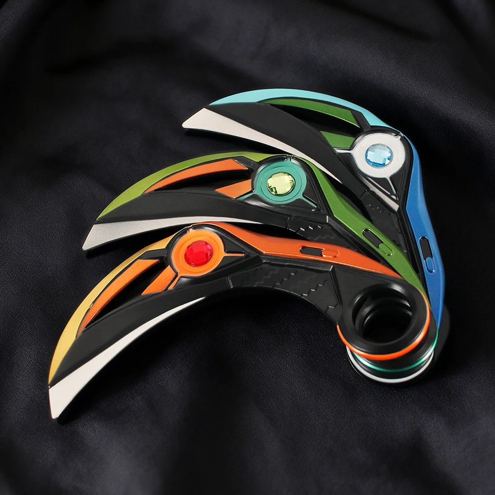 16 سنتيمتر VALORANT لعبة Karambit الشكل محيط المعادن الحرفية نموذج الدعائم سطح المكتب الديكور الحلي هدايا عيد الميلاد اللعب