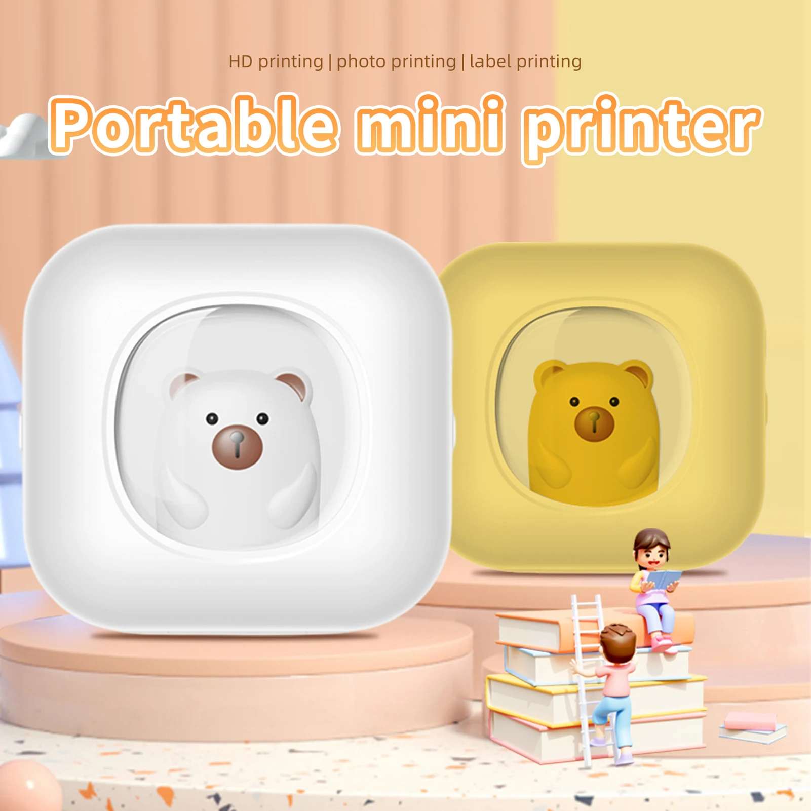 Mini Pocket Thermal Instant Photo Printer Label Maker Machine BT Wireless Connect Compatible with Android or iOS