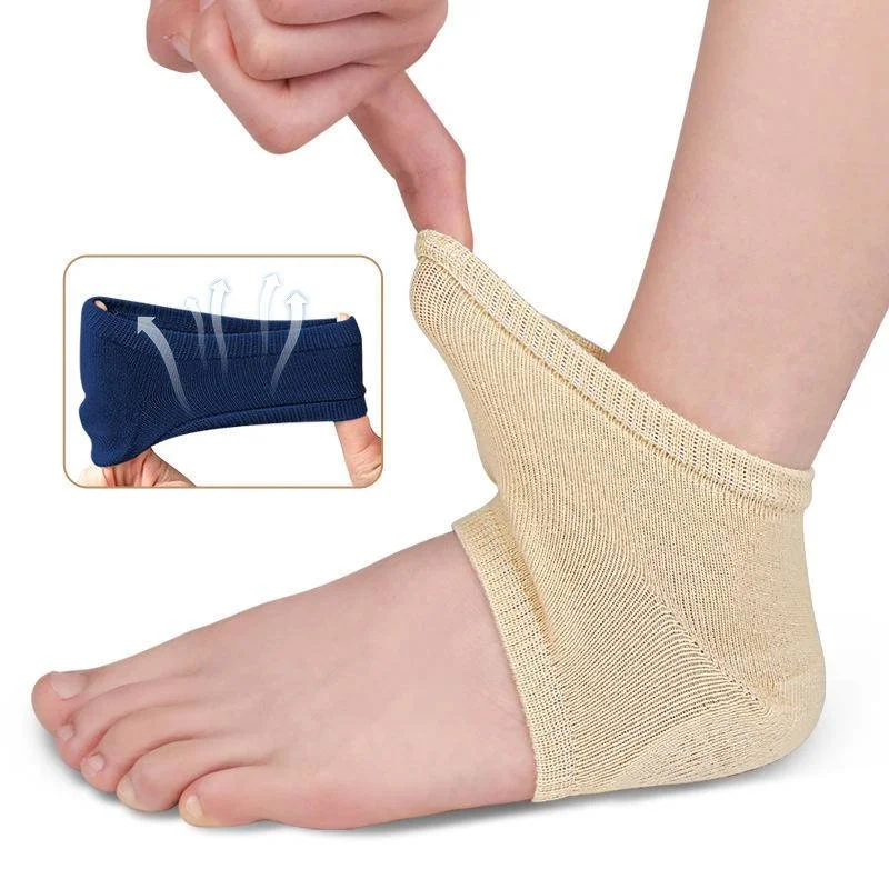 1Pair Moisturizing Gel Socks Repair Cracked Heels Treatment Dry Foot Skin Open Toe Silicone Sock for Day Night Care